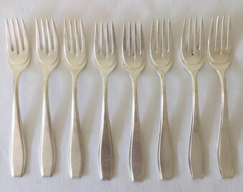 Mid Century Silverplate Forks - Set of Eight