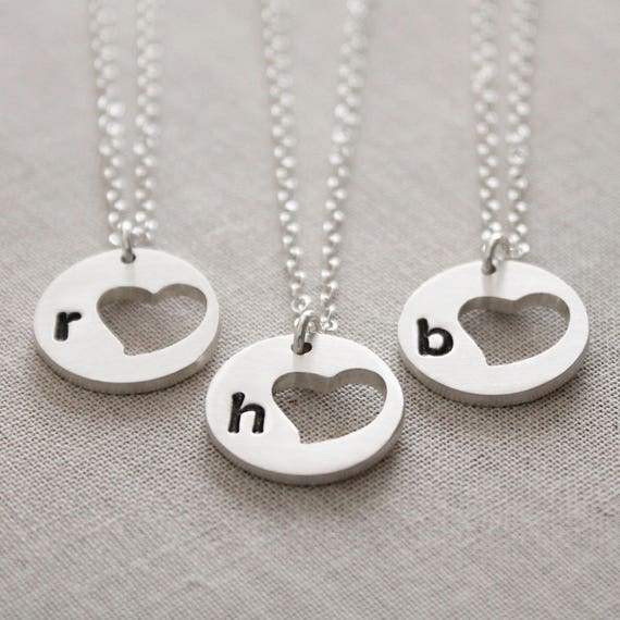 Initial Heart Necklace Gift Personalized Gift for Her