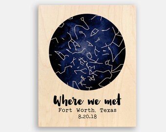 Personalized Anniversary Gifts for Men Anniversary Gifts for Women Custom Star Map Anniversary Gifts for Boyfriend Night Sky Print Cute Blue