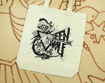 Final Print Run // Teen Wolf Bag // Teen Wolf Tote Bag // Teen Wolf Howling Wolf Hand Screen Printed Bag