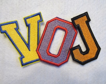 Embroidered Varsity Iron On Letters, School Letters, Varsity Letters, Sports Team Letters, Iron On Patch, Letter Patches