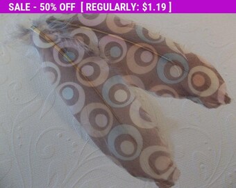 50% OFF Clearance SALE Jewelry Feathers - Pastel Circular Geometric Print - 6 Inches Long - Great for Earrings & Jewelry - Qty 2