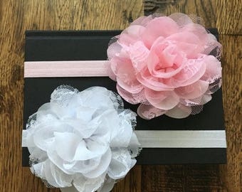 ON SALE 2 piece Baby headband, newborn headband, girl headband, headband set, newborn photo prop, baby girl headband