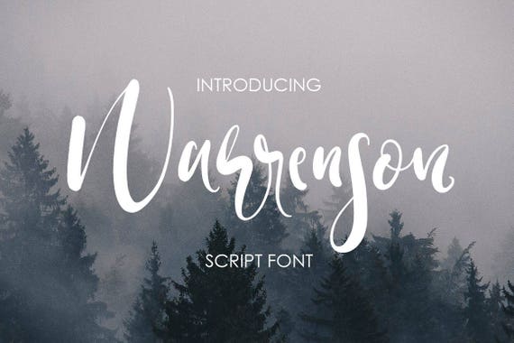 Calligraphy Font, Modern Calligraphy, Digital Fonts, Wedding Font, Invitation Font, Script Font, Digital Download, Warrenson
