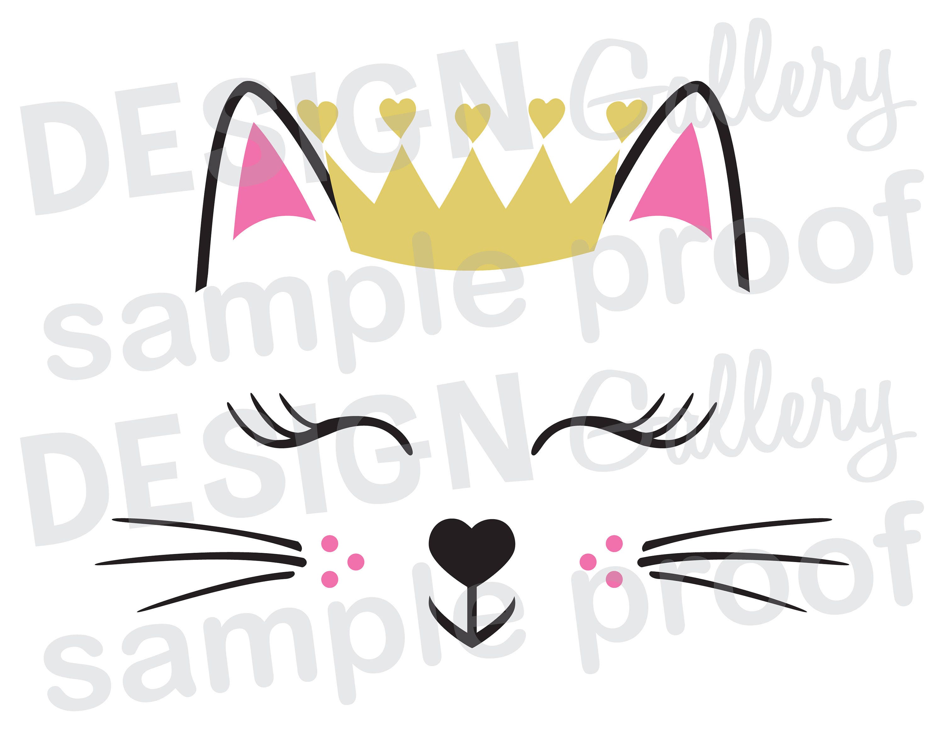 Download Kitty Cat Kitten Face Crown JPG png & SVG DXF cut file