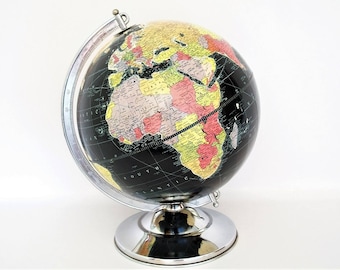 Vintage 1948 Replogle 12" Starlight Black Oceans Globe