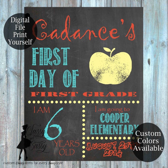 First Day Of School Chalkboard Sign 168