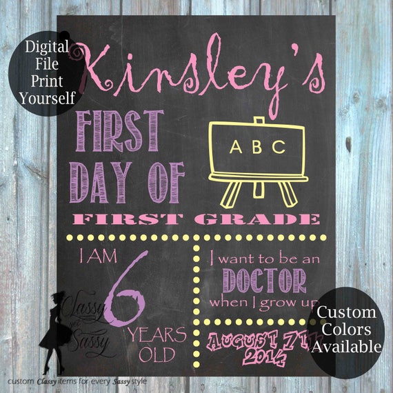 First Day Of School Chalkboard Sign 172