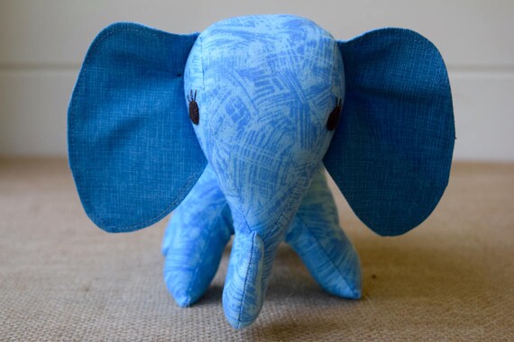 small blue elephant stuffed animal