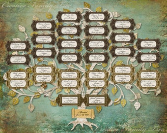 Family Tree Design 33 Individuals with Labels