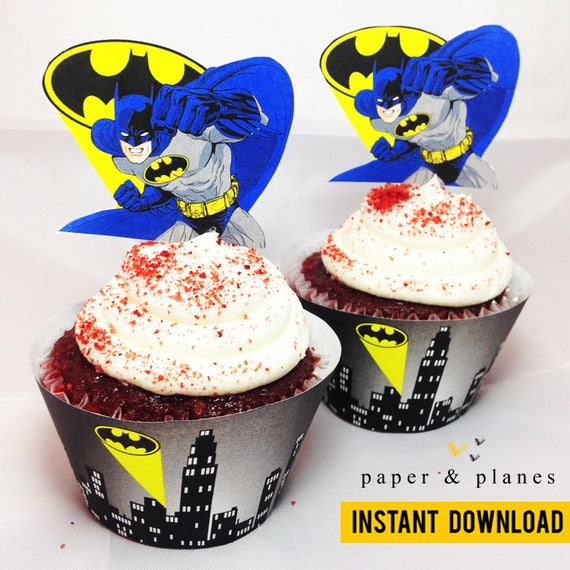 Printable Batman Cupcake Wrappers and Toppers