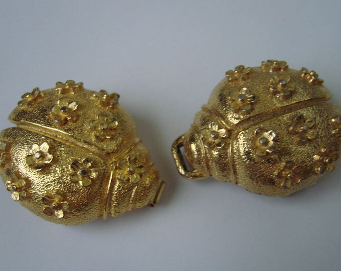 Mimi Di N Ornate Textured Goldtone Turtle Dress Belt Buckle / 1975 / Designer Signed / Statement / Runway / Vintage Jewelry / Jewellery