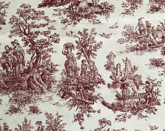 Vintage Toile Fabric...2 pieces, each 26" x 59"