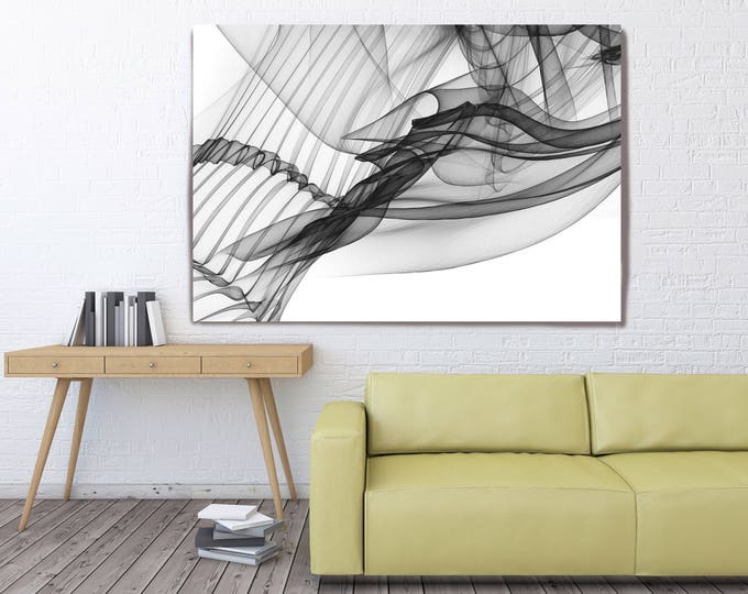 Abstract Black and White 18-26-46. Contemporary Unique Abstract Wall Decor, Large Contemporary Canvas Art Print up to 72" by Irena Orlov