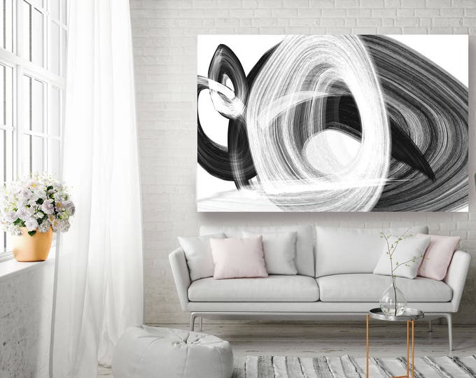 Only imagined II. Abstract Black and White, Unique Abstract Wall Decor, Large Contemporary Canvas Art Print up to 72" by Irena Orlov