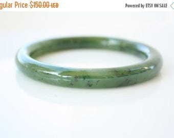 FLASH SALE Genuine Jade Bangle - Green Nephrite - B Grade
