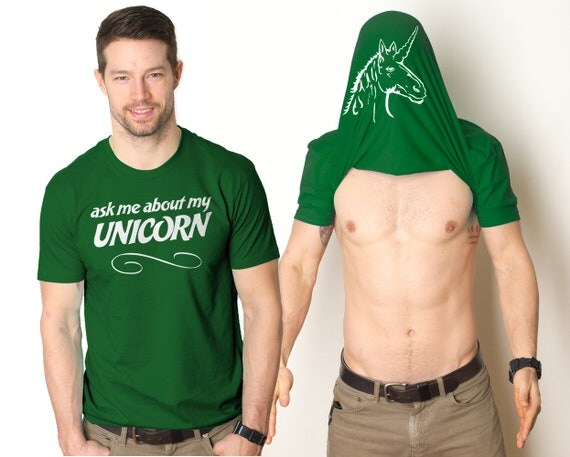 Unicorn Shirt Men, Ask Me About My Unicorn, Mens Funny T Shirt, Flip Shirt, Mens Cool Shirt ...