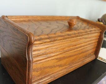 Home made Extra Large, Double Row recipe box, Vintage Wooden Recipe Box,Solid wood recipe box, large recipe box,