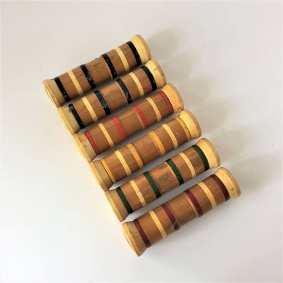 Croquet Mallet Heads Six Vintage Croquet Pieces Replacement