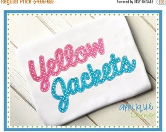 40% OFF INSTANT DOWNLOAD 3337 Yellow Jackets Script applique digital design for embroidery machine by Applique Corner