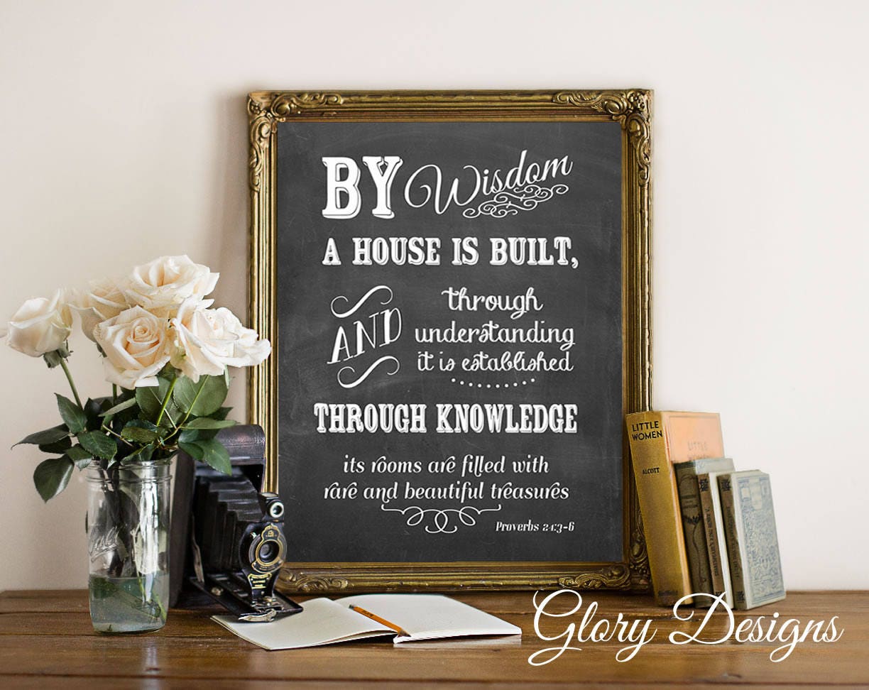 Printable By wisdom a house is built printable Bible Verse