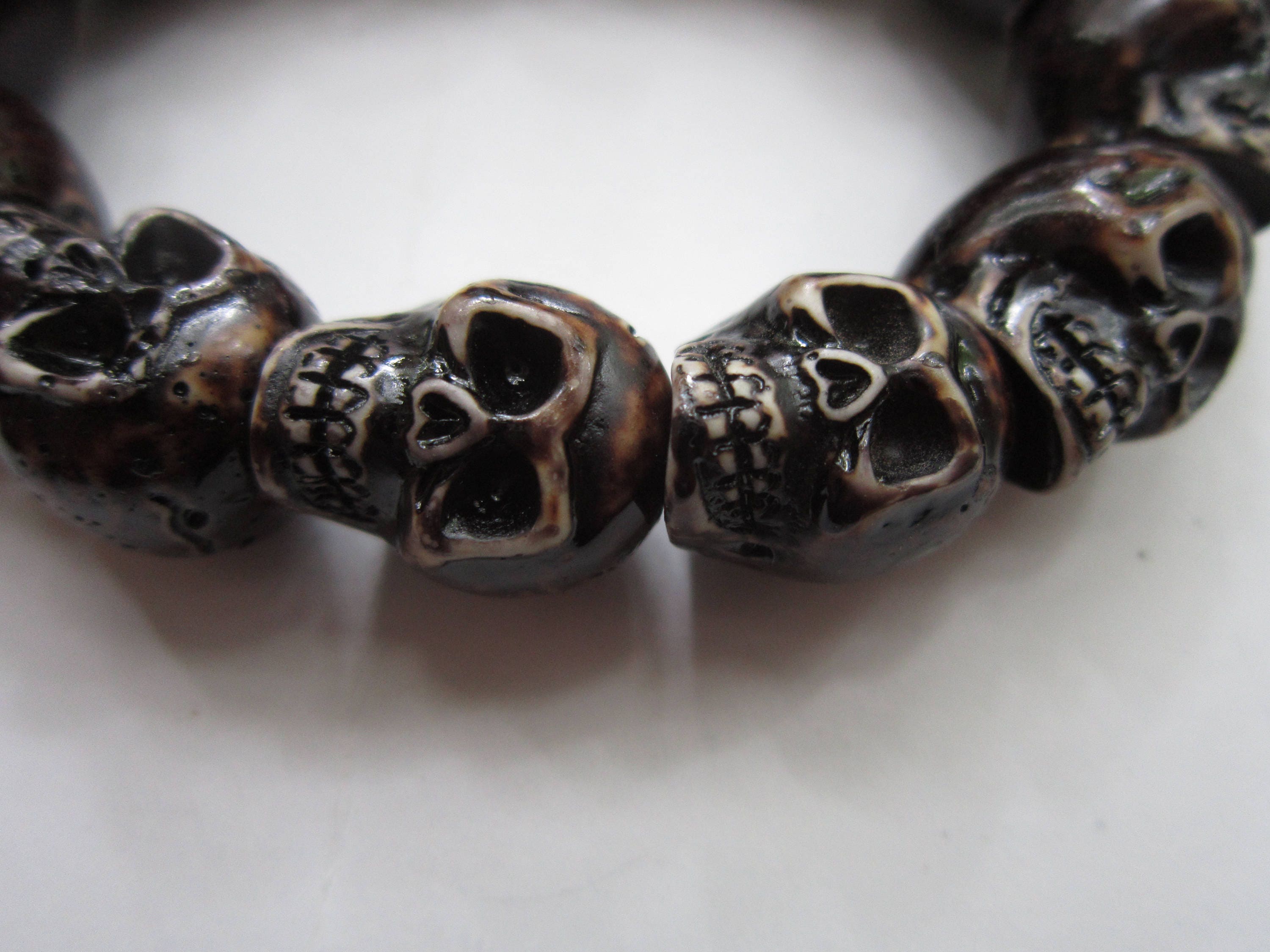 12 SKULL BRACELET BEADS Jewelry Craft Making bs5
