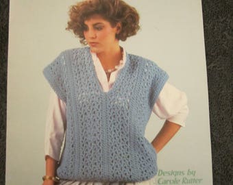 Leisure Arts Knit Leaflet Very Quick Vests Issue 2710.