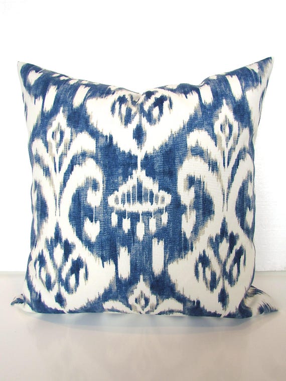 BLUE OUTDOOR PILLOWS Navy Blue Pillow Covers Gray Indoor