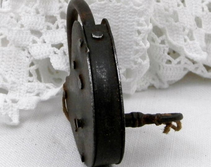Antique Heart Shaped Black Iron Working Padlock with Original Key From France, Steam Punk Decor, Lock Collection, Love Lock Wedding Gift Antique Heart Shaped Black Iron Working Padlock with Original Key From France, Steam Punk Decor, Lock Collection, Love Lock Wedding Gift