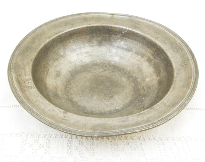 2 Antique French Pewter Dish / Platter / Plate Circa 18th Century, Pair of Metal Soup Bowls from France, Brocante Kitchen Retro Decor, Prop 2 Antique French Pewter Dish / Platter / Plate Circa 18th Century, Pair of Metal Soup Bowls from France, Brocante Kitchen Retro Decor, Prop