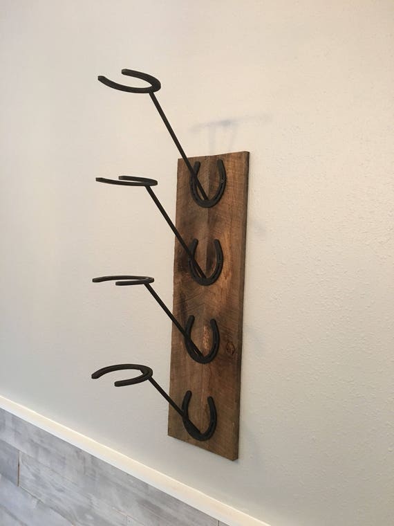 Horseshoe and Barn Wood Cowboy Hat Rack FREE SHIPPING