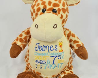 personalised giraffe teddy