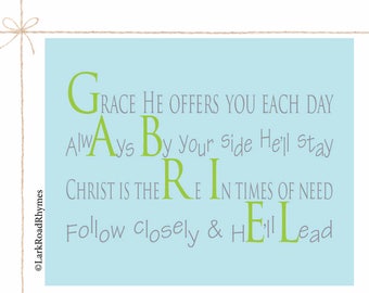 Baby Boy Baptism Gift Christening Gifts For Boys Inspirational Nursery Unique Baptism Gift Religious Baby Gift Personalized Poem Gabriel