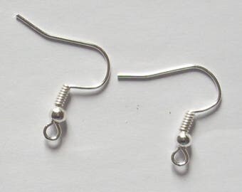 40 American ear hook silver metal 20mm