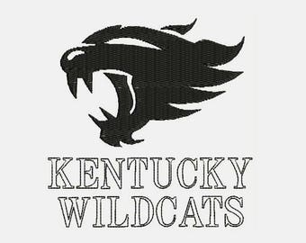 Kentucky WildCats Basketball Logo With Tag Embroidery Design - Instant Download Filled Stitches Design 508C
