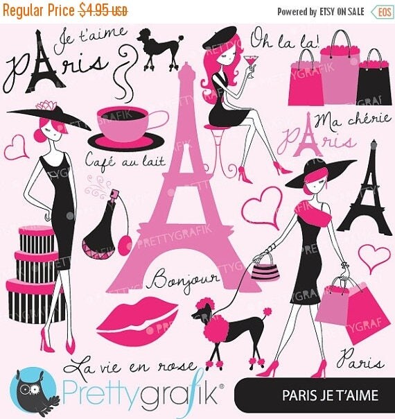 80% OFF SALE paris fashion clipart for scrapbooking, commercial use, vector graphics, digital clip art, images - CL556 Il_570xn