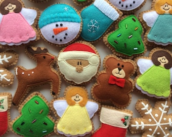 Fabulous Felt Christmas Ornaments/ Christmas Ornaments/Christmas Decorations/Christmas Cookies/Felt Christmas Decorations/Felt Ornaments