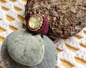 Rings for women, macrame with Labradorite set in brass, chakra jewelry, boho ring, third eye chakra, crown chakra