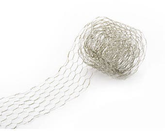 Chicken Wire Ribbon- Galvanized- Rustic Country Decor