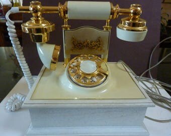 Vintage French Style Rotary Phone//Victorian Style//Princess Style Rotary Phone