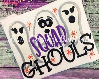 Squad Ghouls Embroidered Halloween Shirt - Squad Goals Halloween Shirt - Girls Halloween Shirt - Ghost Shirt
