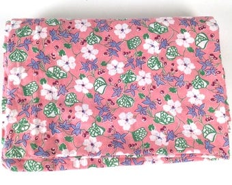 Vintage 30s Fabric Yardage, Pink Floral Print, Vintage Cotton Fabric, 30s Dress Fabric, L 8 yd. W35", Flour Sack, Feed Sack Quilt Cover