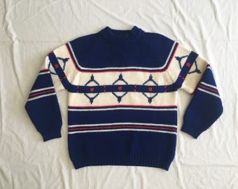 Vintage Ski Lodge Mens Pullover Sweater to Knit PDF Pattern