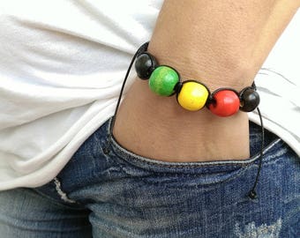 Mens Bracelet Perle Homme Men Bracelete Rasta 16 mm SANDALWOOD Ganja Bob Marley Bracelet Perle Homme Women Women Energy Healt Rasta Ganja