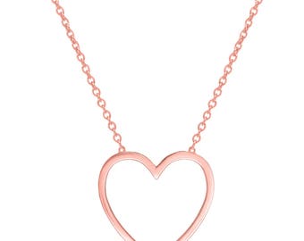 Heart Necklace Rose Gold plated 18k handmade pendant on 925 silver Bridesmaids Anniversary Gift