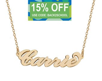 Name Necklace Chain 18K Gold Plated Personalized Name Chain Necklace Select any name to personalize