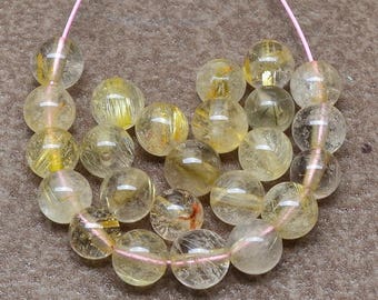 6mm Golden Rutilated Quartz Beads 6mm Focal Beads 6mm Beads