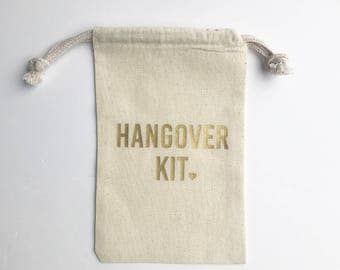 Hangover Bag **READY TO SHIP** Gold Heart Bachelorette Hangover Kit Bag