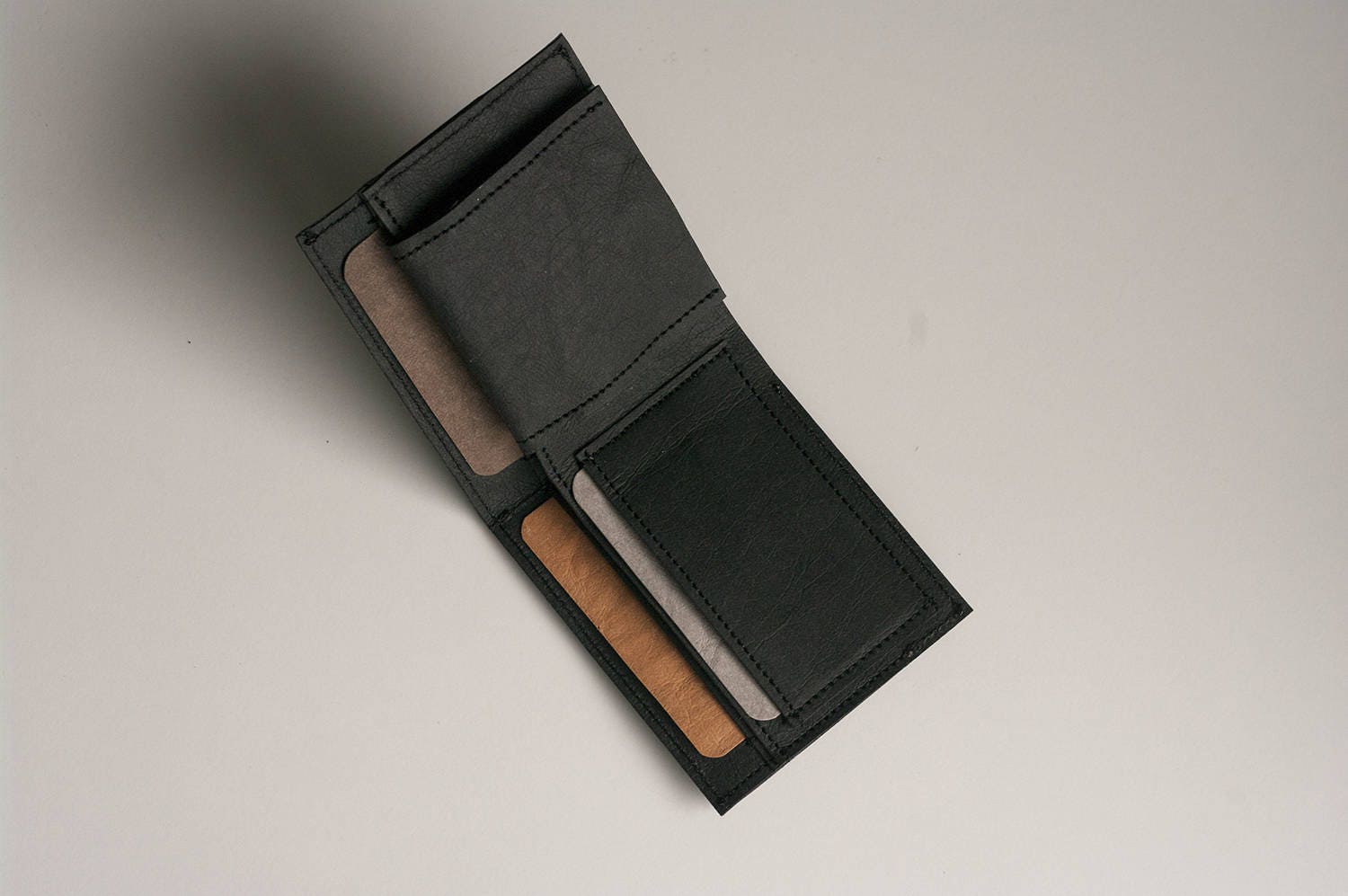 Minimalist Wallet for Men Mens Wallet With Coin Pocket Black