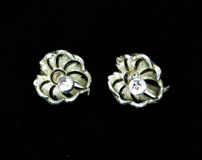 Coro Faux Pearl Earrings, Vintage Champagne Gold Screw Back Earrings, Bridal Jewelry, Gift for Her